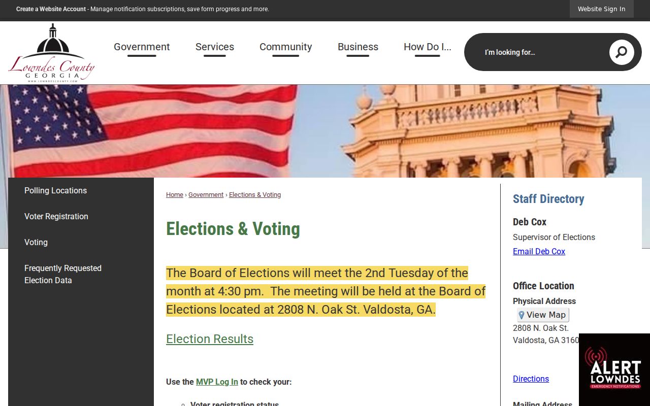 Lowndes County elections and Georgia voter service guidance