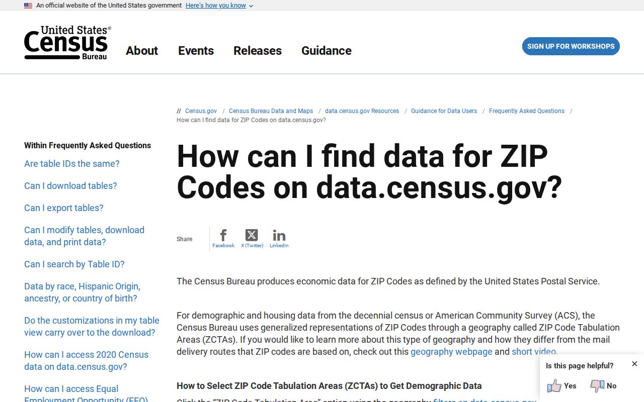 Census guidance for ZIP code and ZCTA data